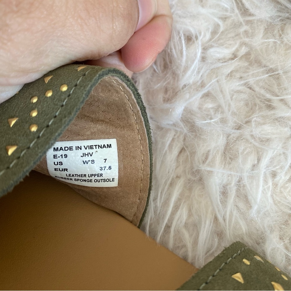 NWOT REEF  Cushion Vista Studded Slide Sandals Olive Green Gold Studs Size 7 - Picture 7 of 9